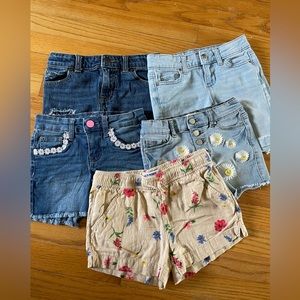5 pairs girls shorts! All size 6 or 6x.